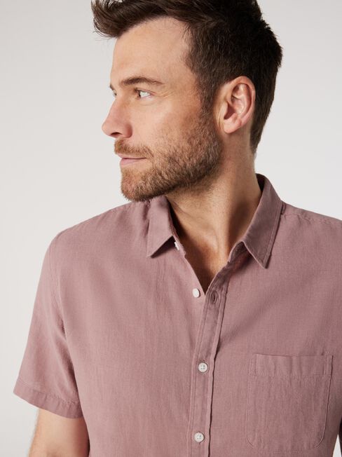 Wolf Textured Short Sleeve Shirt, Purple, hi-res