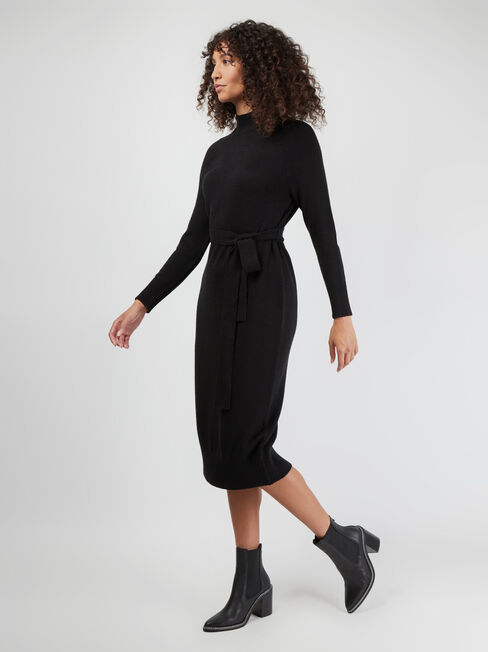 Brea Knit Dress, Black, hi-res