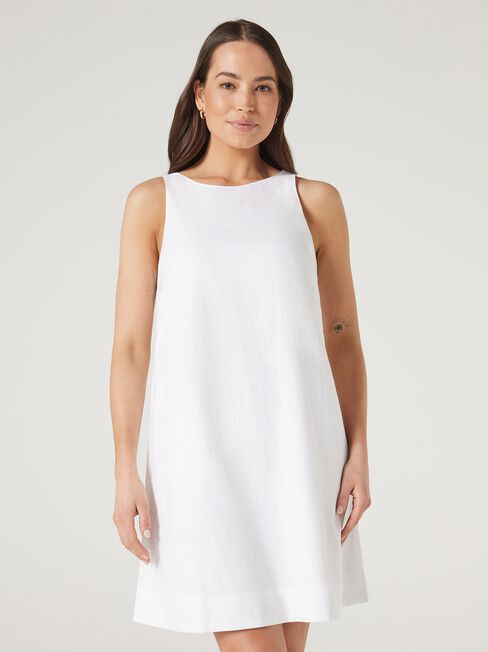 Sophie Shift Dress, White, hi-res