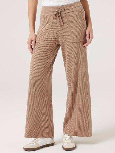 J-Luxe Rib Pant, Almond, hi-res