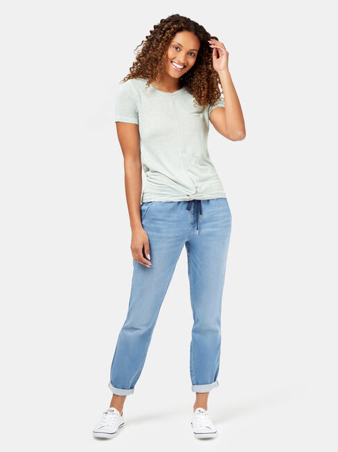 Nia Knot Front Tee, Stripe, hi-res
