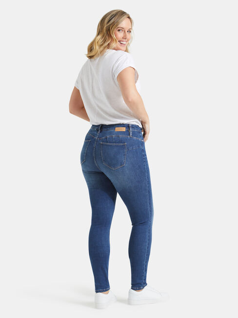 Curve Embracer Butt Lifter Skinny Jeans Mid Sapphire, Mid Indigo, hi-res