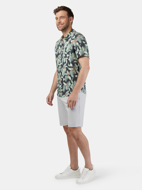 Sandler Short Sleeve Print Shirt, Grey, hi-res