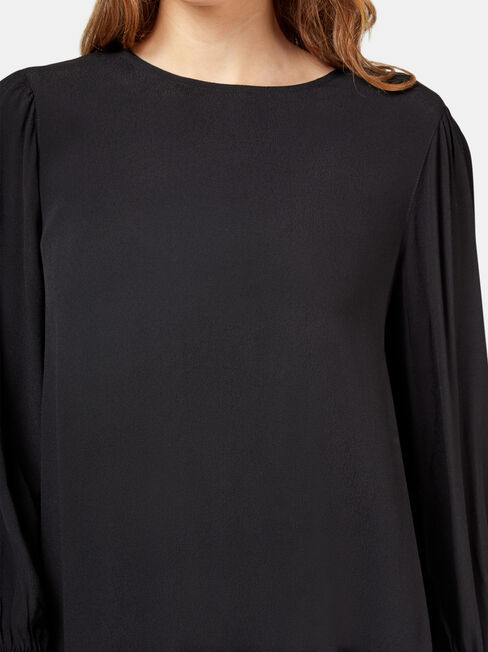 Elliot High Low Blouse, Black, hi-res