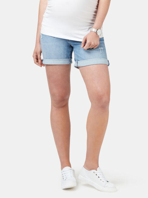 Maternity Boyfriend Short, White, hi-res