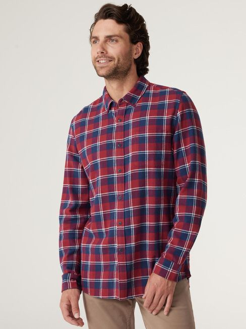 Waverly Brushed Long Sleeve Shirt, Red Multi, hi-res