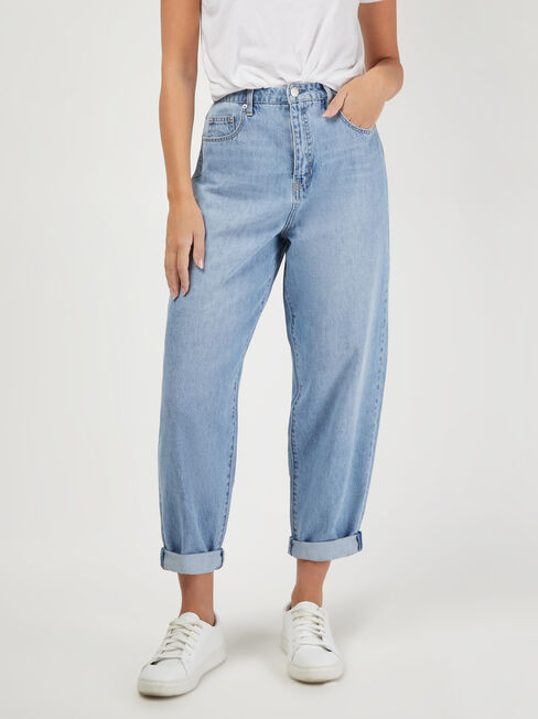 Penny Relaxed Straight Jeans, Light Indigo, hi-res