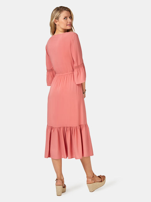 Willow Peasant Dress, Red, hi-res