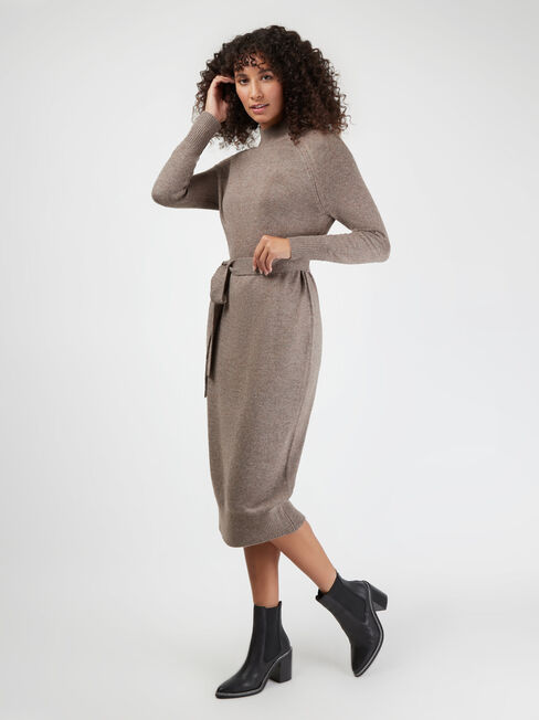 Brea Knit Dress, Brown, hi-res