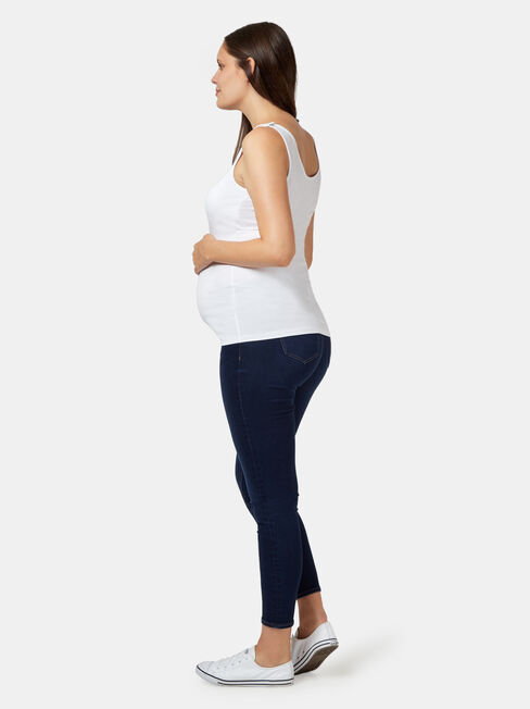 Post Maternity Cotton Nursing Tank, White, hi-res