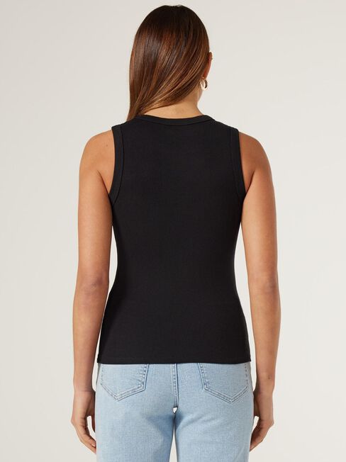 Classic Rib Tank, Black, hi-res