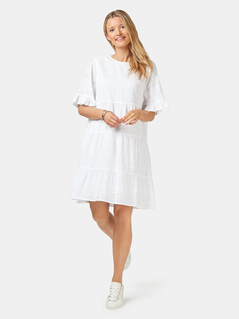 Julia Kaftan Dress, White, hi-res