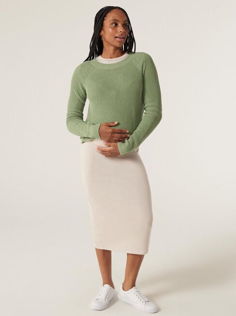 Michelle Side Zip Maternity Pullover, Pastel Moss, hi-res