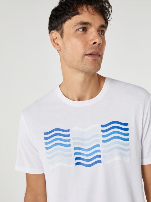SS Laker Print Crew Tee, White, hi-res