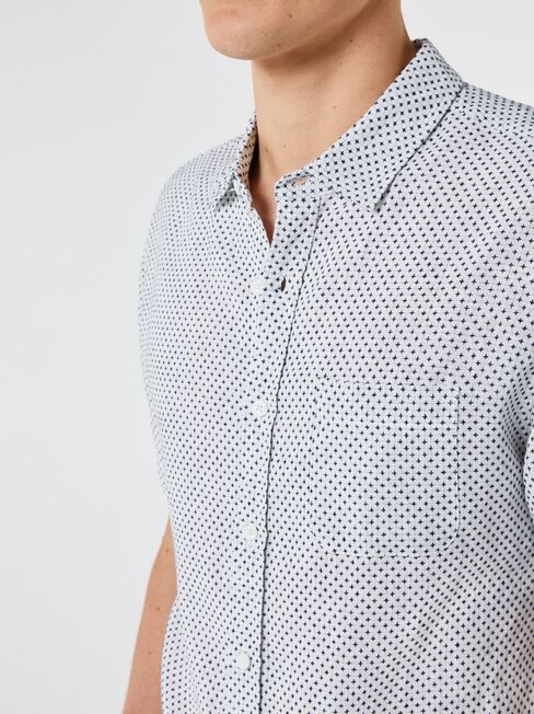 SS Jerry Textured Shirt, White, hi-res