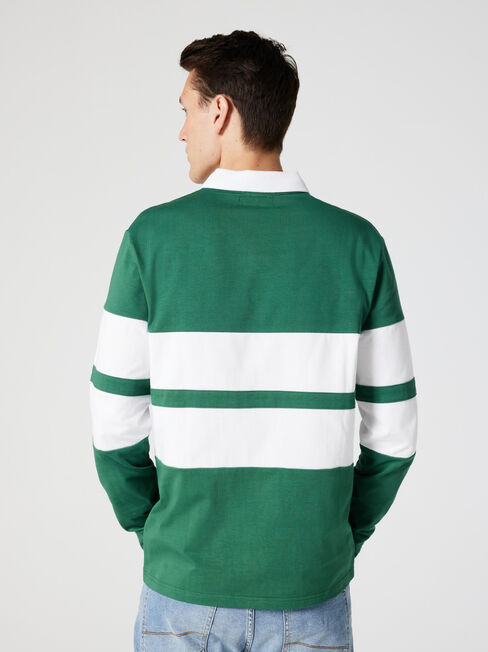 LS Greyson Stripe Rugby Polo, Forest Green Multi, hi-res