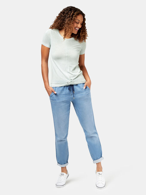 Nia Knot Front Tee, Stripe, hi-res