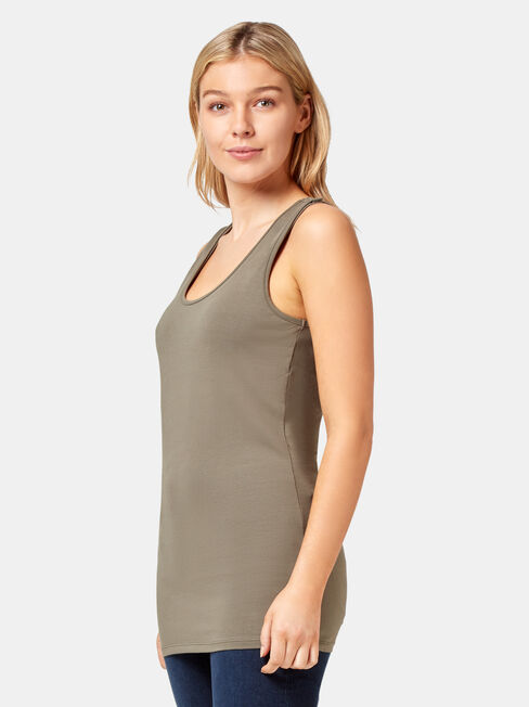 Post Maternity Cotton Nursing Tank, Green, hi-res