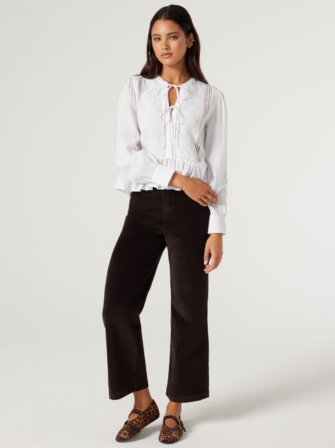 Wynona Peasant Blouse, White, hi-res