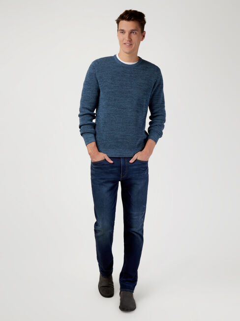 Spencer Textured Crew Knit, Blue, hi-res