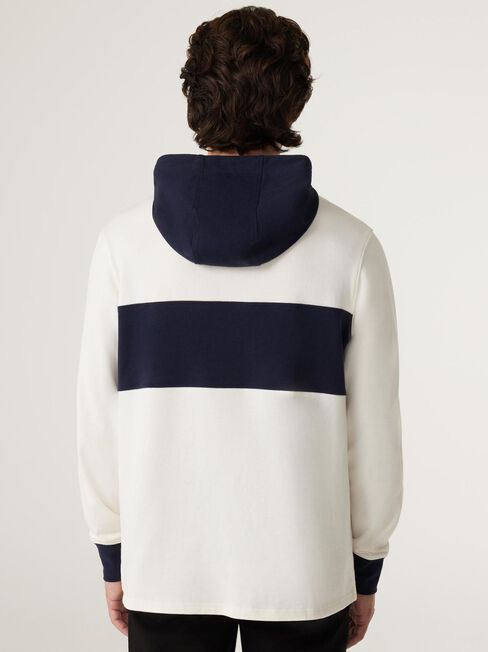 Morrison Hooded Henley Top, Ink/White, hi-res