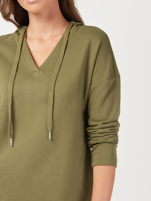 Emilia Hooded Sweat, Green, hi-res