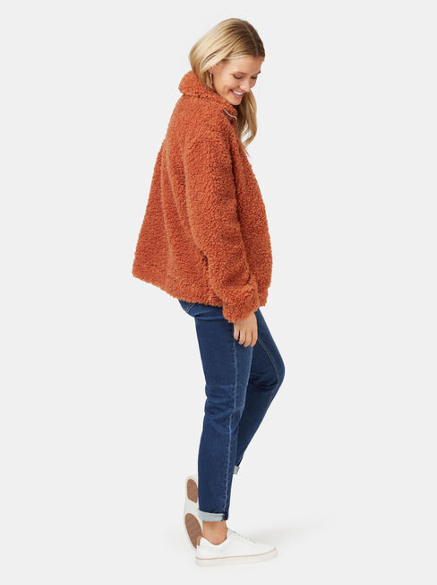 Beccy Teddy Jacket, Brown, hi-res
