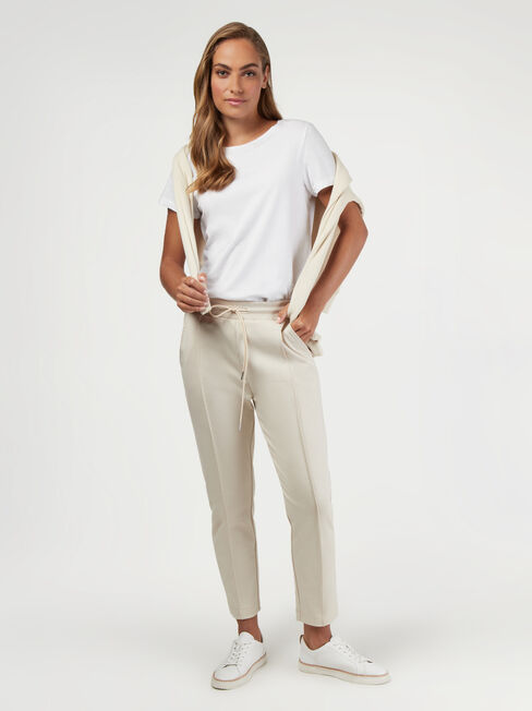 Aria Ponte Jogger, White, hi-res