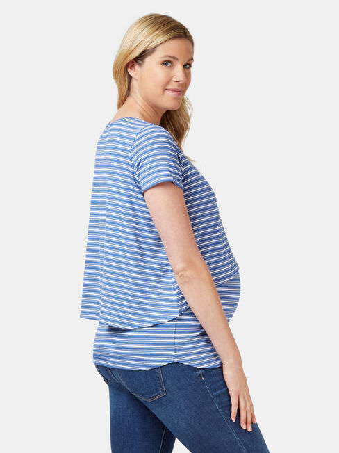 Cerese Layered Maternity Top, Stripe, hi-res