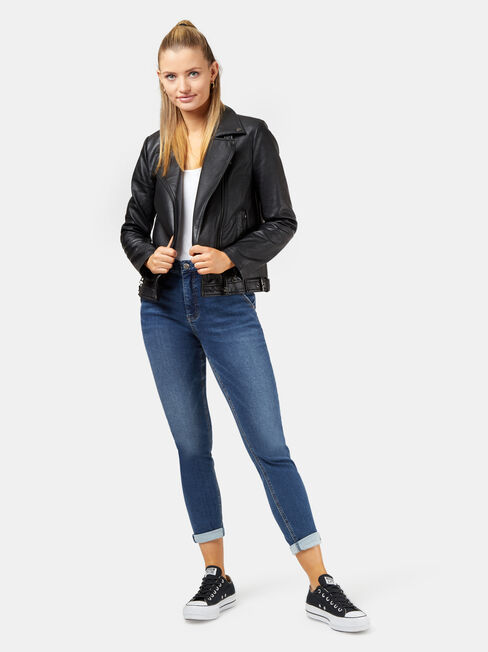Frankie PU Jacket, Black, hi-res