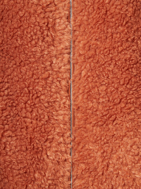 Beccy Teddy Jacket, Brown, hi-res