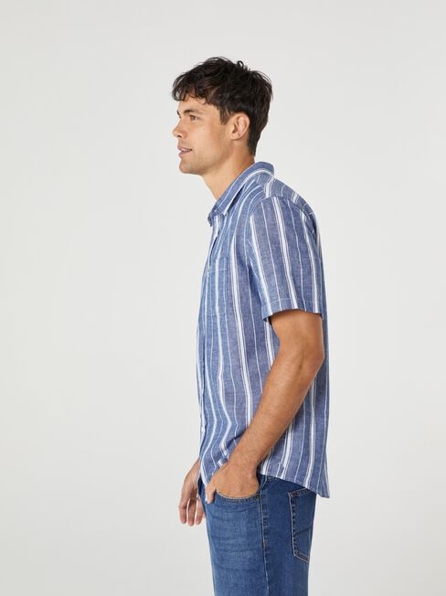 SS Yokine Stripe Shirt, Blue, hi-res