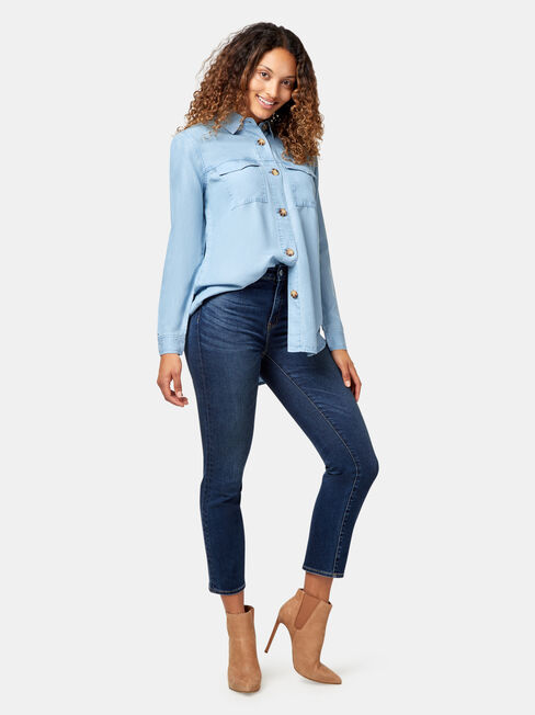 Kea Tencel Shirt, Blue, hi-res