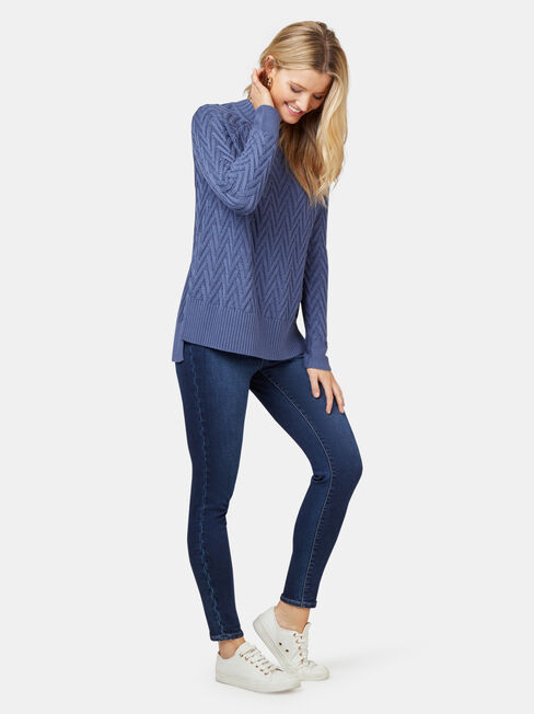 Juno Cable Knit, Blue, hi-res