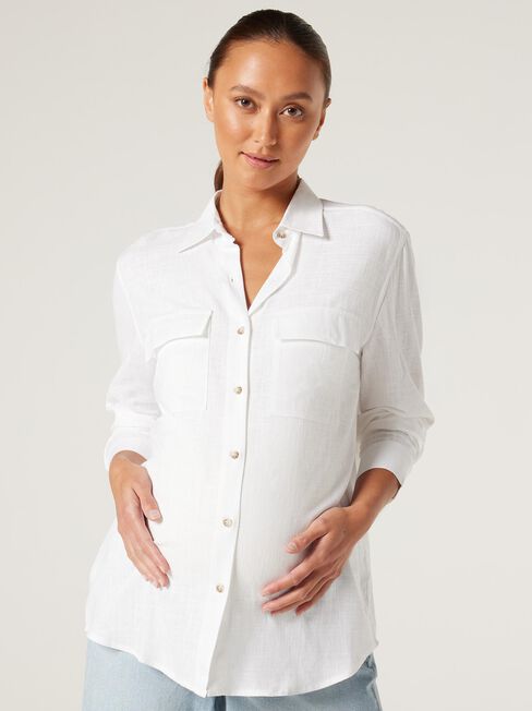 Tiggy Linen Maternity Shirt