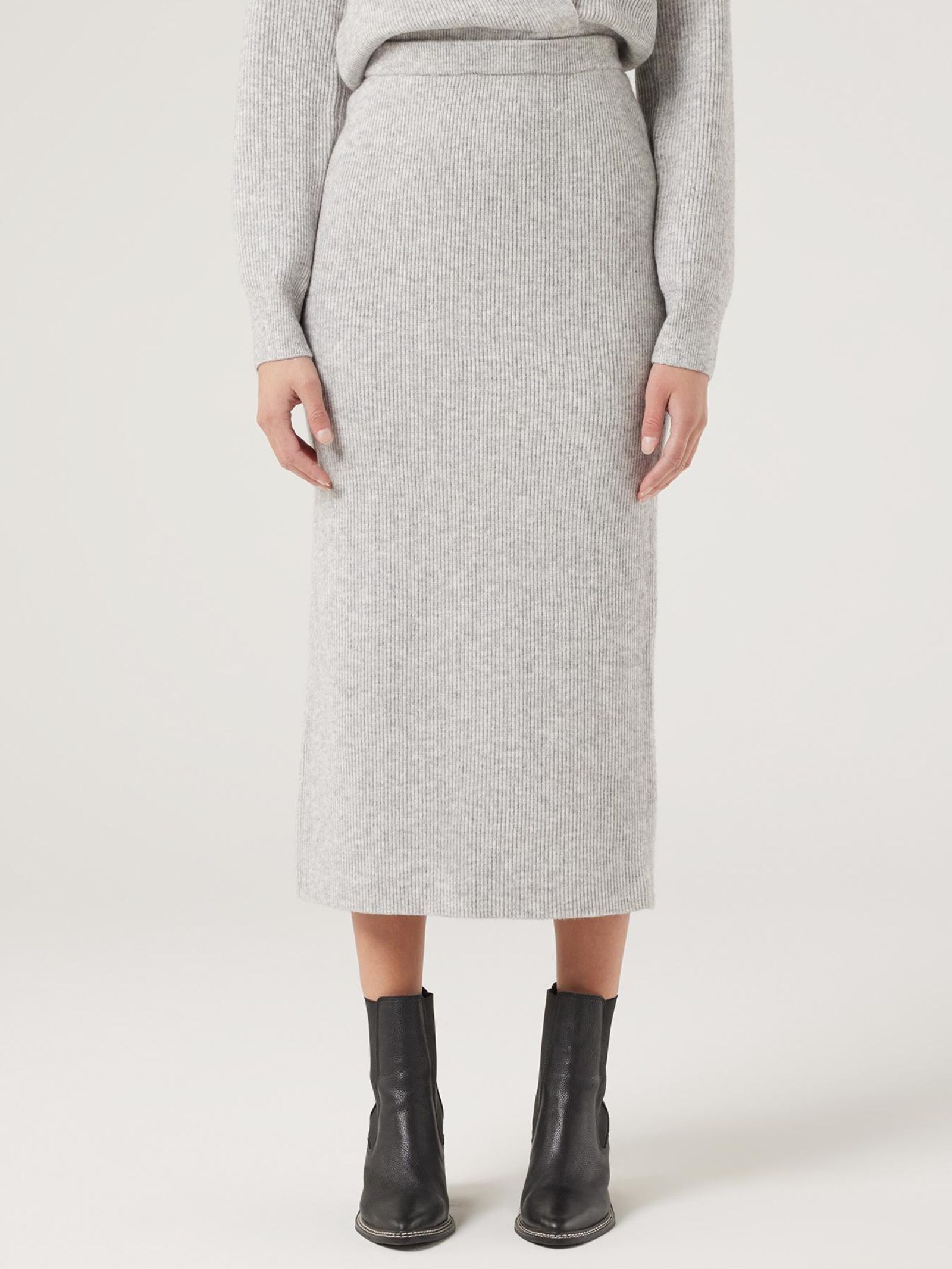 Grey sweater knit skirt sales
