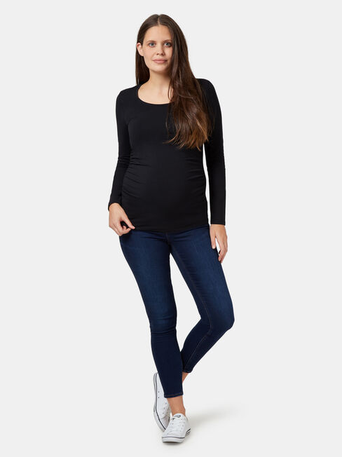 Feather Touch Maternity Skinny 7/8, Blue, hi-res