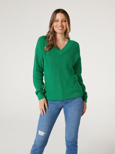 Logan VNk Chunky Knit, Green, hi-res