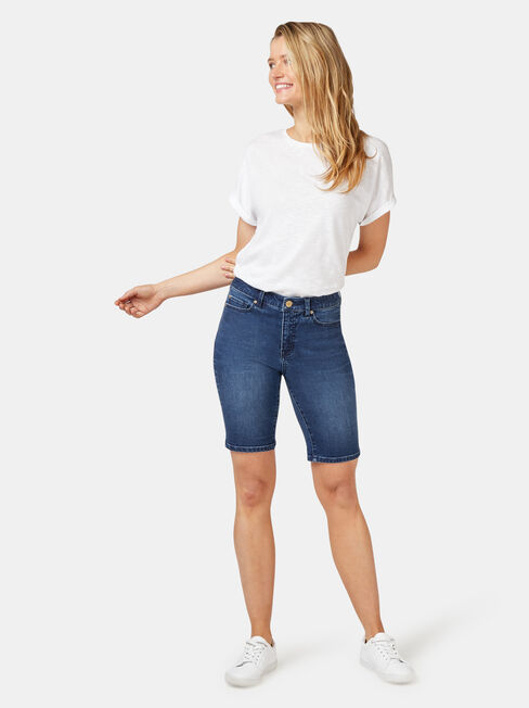 Talia Knee Length Short, Blue, hi-res