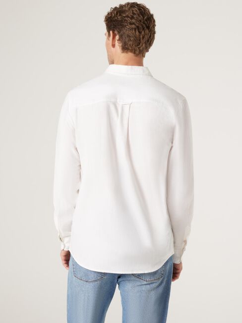 Brody Textured Long Sleeve Shirt, White, hi-res