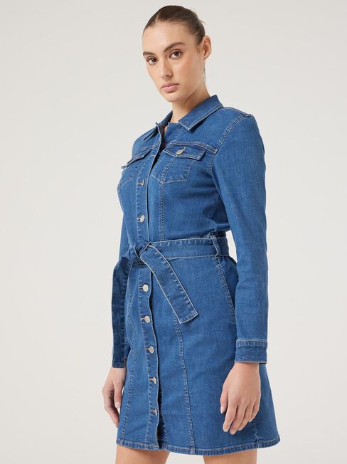 Alexa J-Luxe Long Sleeve Dress, Dark Indigo, hi-res