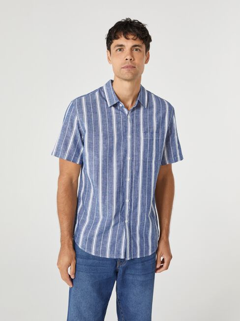 SS Yokine Stripe Shirt, Blue, hi-res