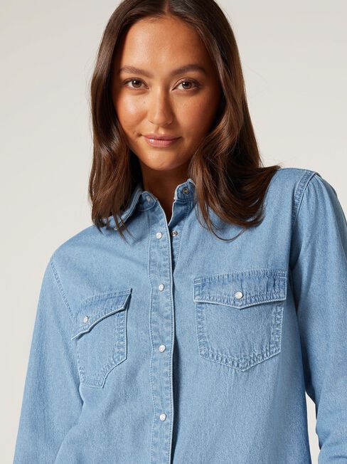 Remi Denim Shirt, Light Vintage, hi-res