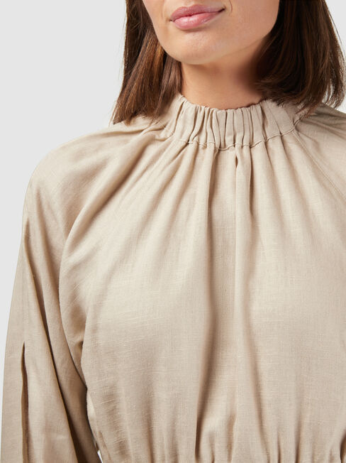 Jasmine Split Sleeve Blouse, Brown, hi-res