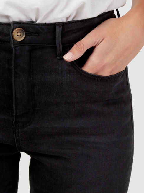 Kelly Wide Leg Crop Jeans, Black, hi-res