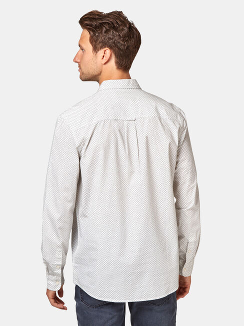 LS Cam Printed Shirt, White, hi-res