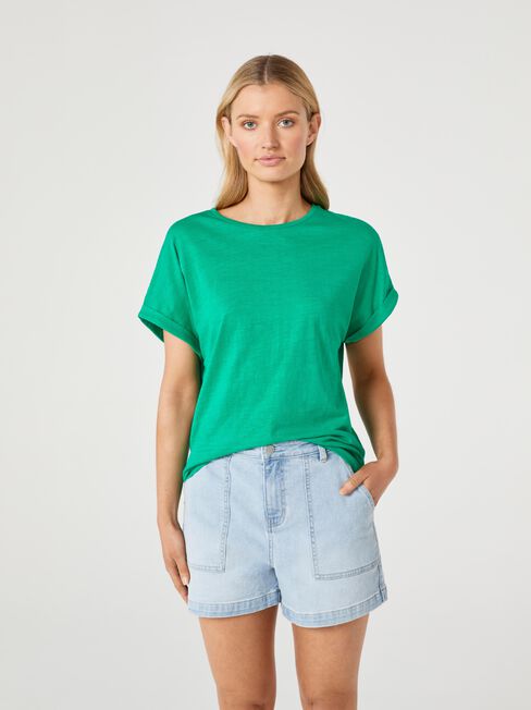Drop Shoulder Tee, Thyme, hi-res