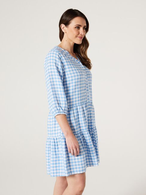 Kennedy Shirt Dress, Blue Gingham, hi-res