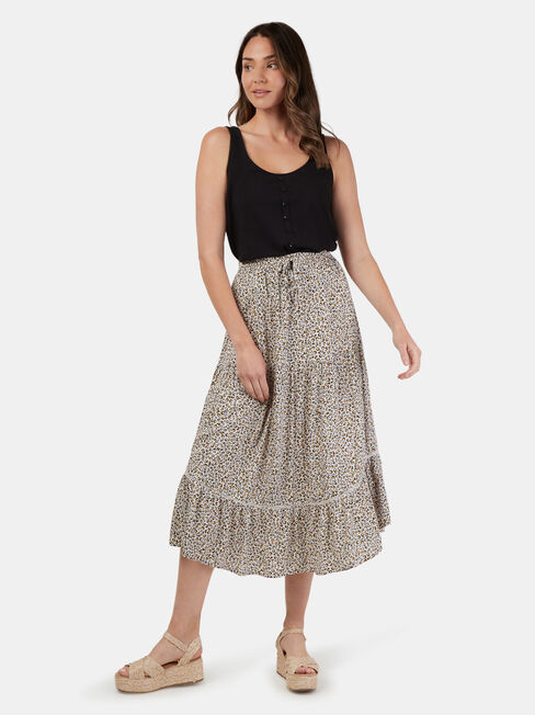 Ellen Tiered Skirt, Print, hi-res
