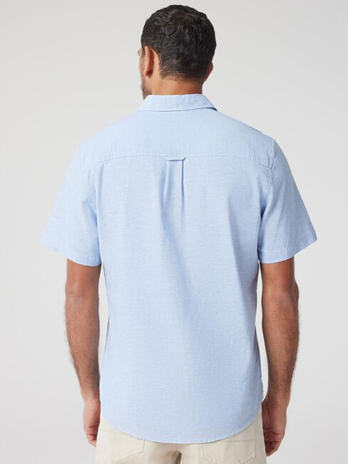Wolf Textured Short Sleeve Shirt, Sky, hi-res